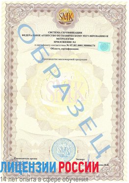 Образец сертификата соответствия (приложение) Багаевский Сертификат ISO 22000